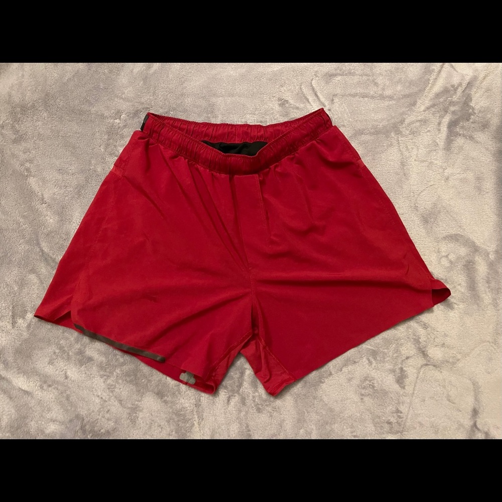 Men’s Lululemon Red 5” Surge Short w/ Brief Liner